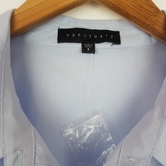Sanctuary | Button Down Blouse Embroidered Blue - Picture 4 of 6